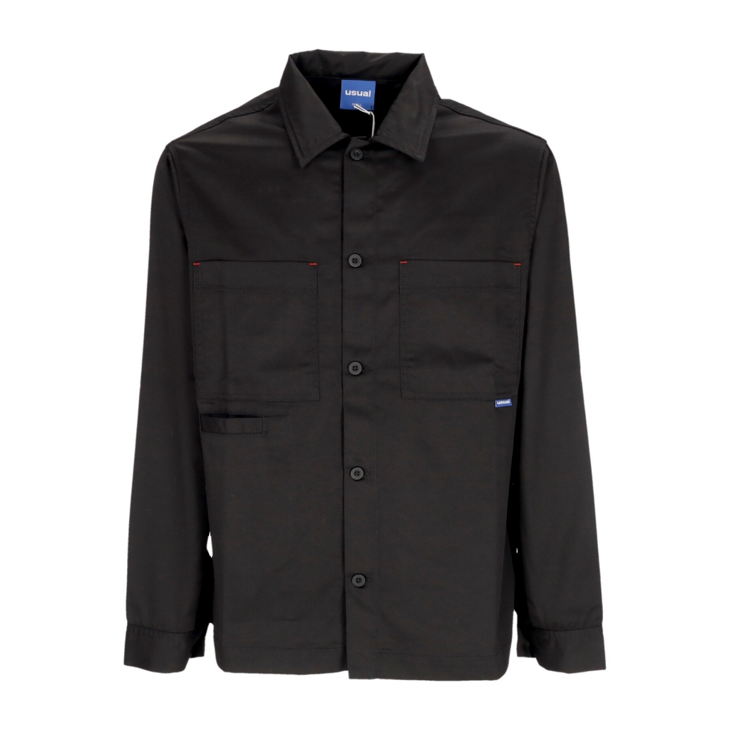 camicia manica lunga uomo hangar button shirt BLACK