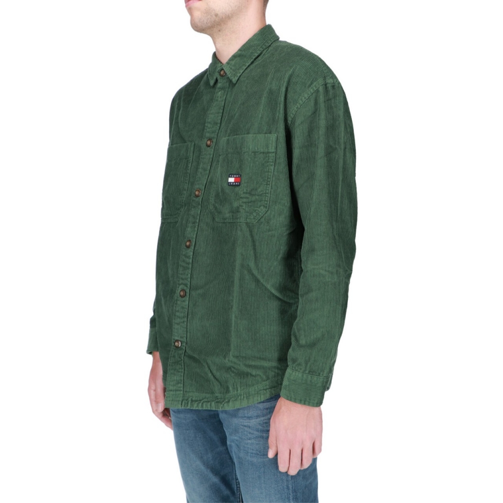 Camicia Tommy Hilfiger Jeans Uomo Corduroy Shirt MR1 OLIVE GREEN