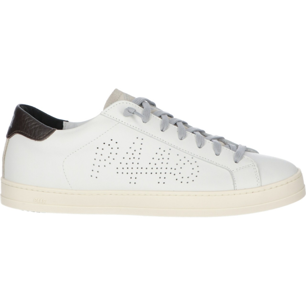 Scarpe P448 Uomo John Made In Italy Pelle Moro WHITE MORO