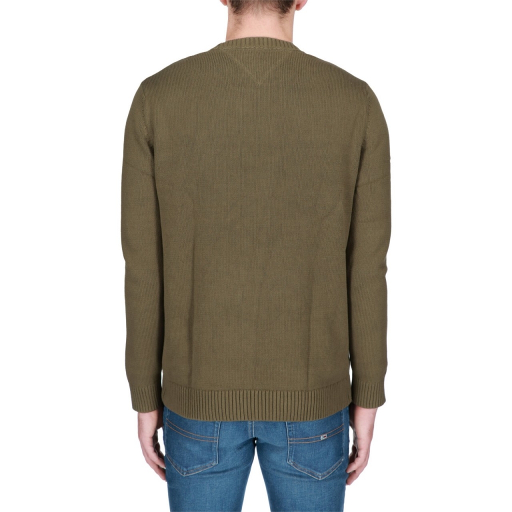 Maglia Tommy Hilfiger Jeans Uomo Tjm Essential Crew MR1 OLIVE GREEN