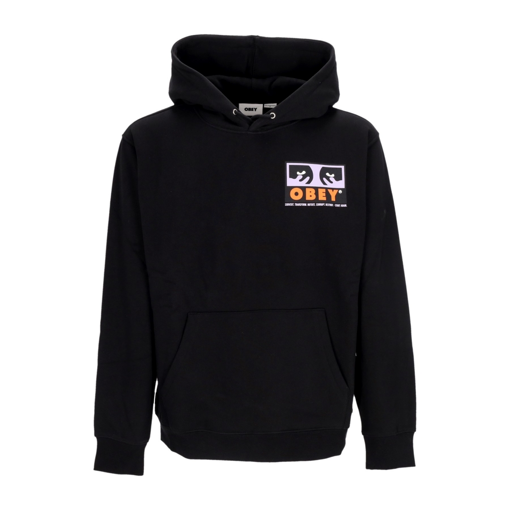 felpa cappuccio uomo subvert premium hooded fleece BLACK