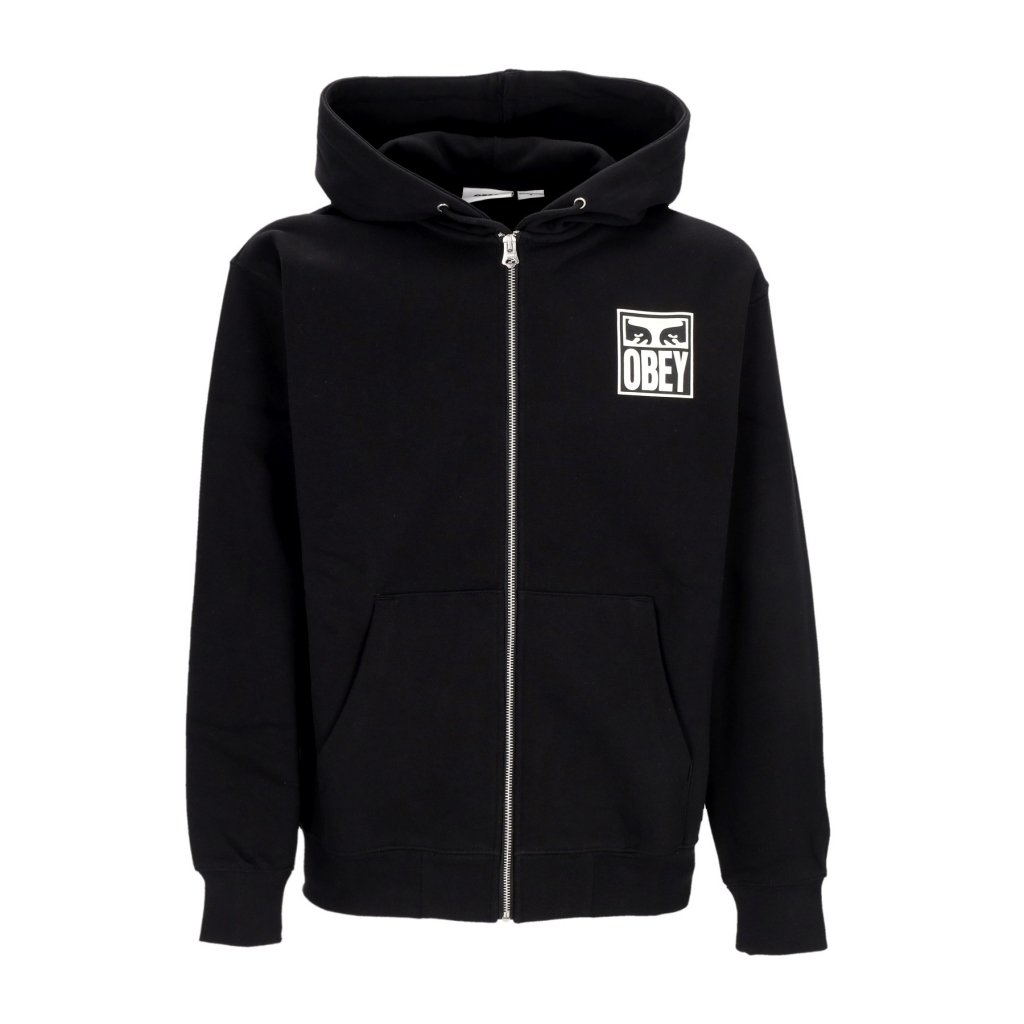 felpa cappuccio zip uomo eyes icon zip fleece BLACK