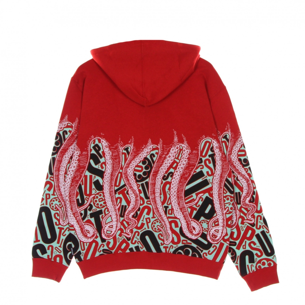 felpa cappuccio uomo letterz hoodie RED