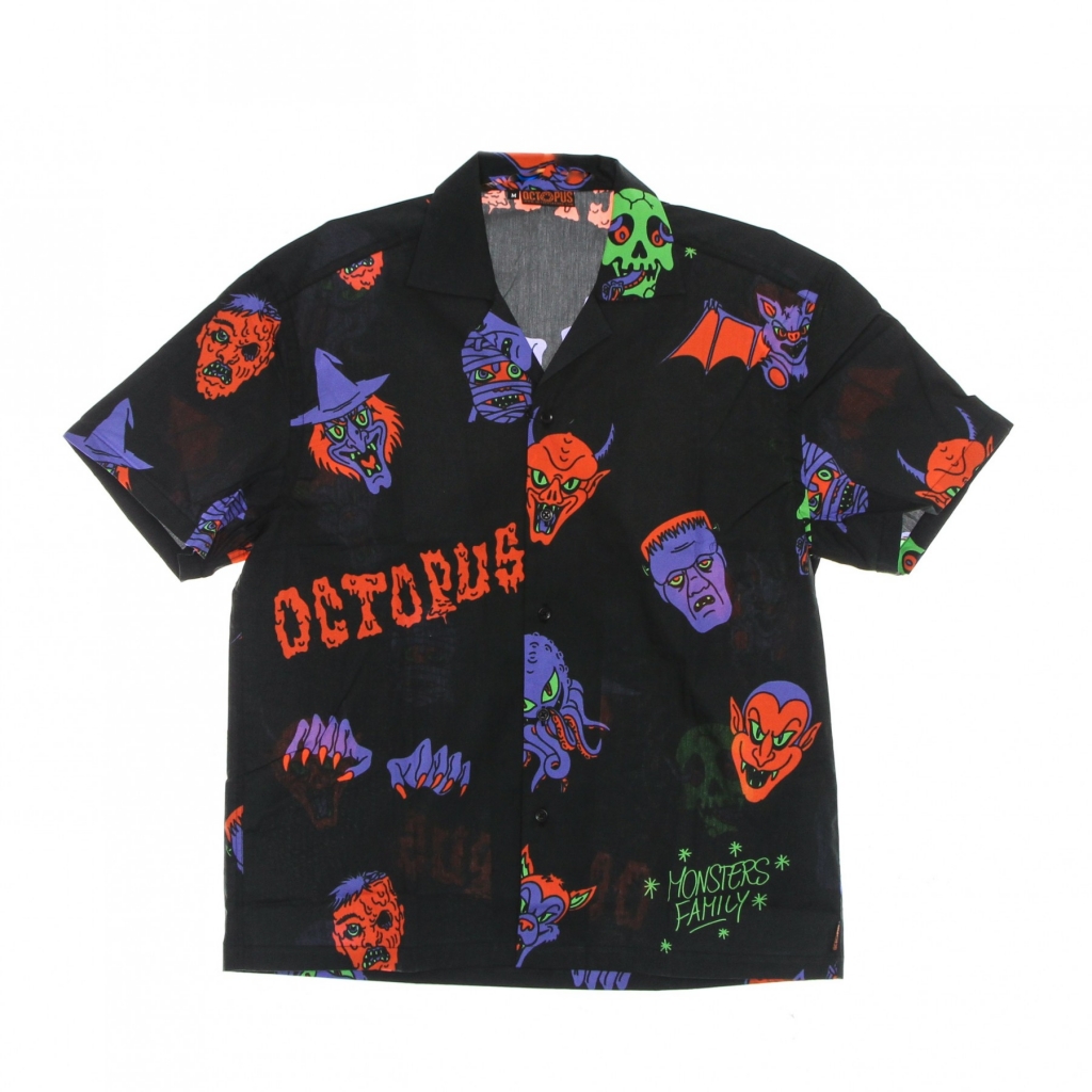 camicia manica corta uomo halloween monsters familiy shirt BLACK/PURPLE