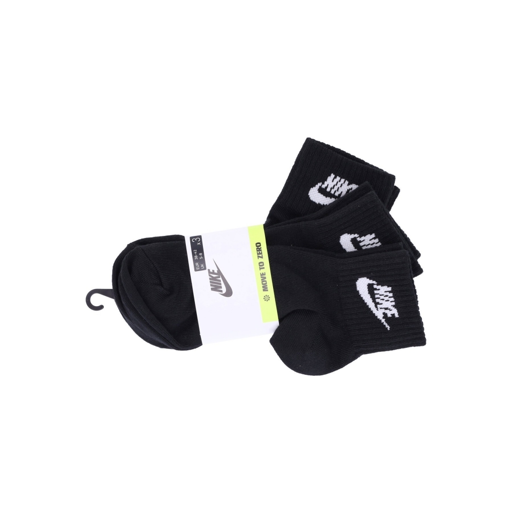 calza bassa uomo sportswear everyday essential ankle socks BLACK/WHITE