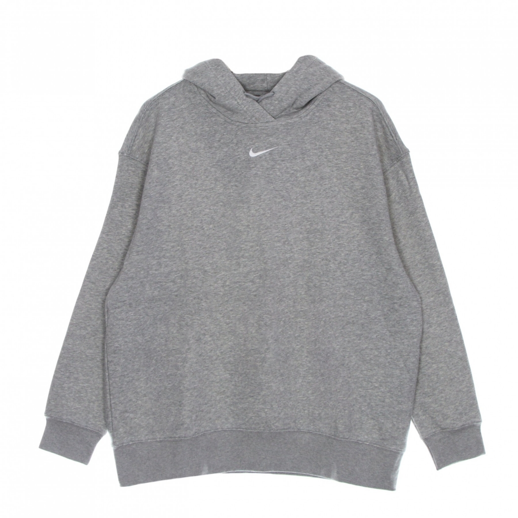 felpa cappuccio donna essential collection fleece hoodie DK GREY HEATHER/BASE GREY/WHITE