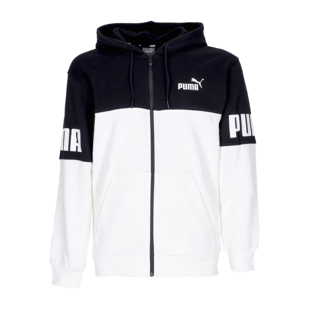 felpa cappuccio zip uomo power colorbloc full-zip hoodie WHITE