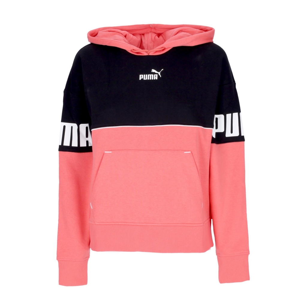 felpa cappuccio donna power colorbloc hoodie fl SALMON 