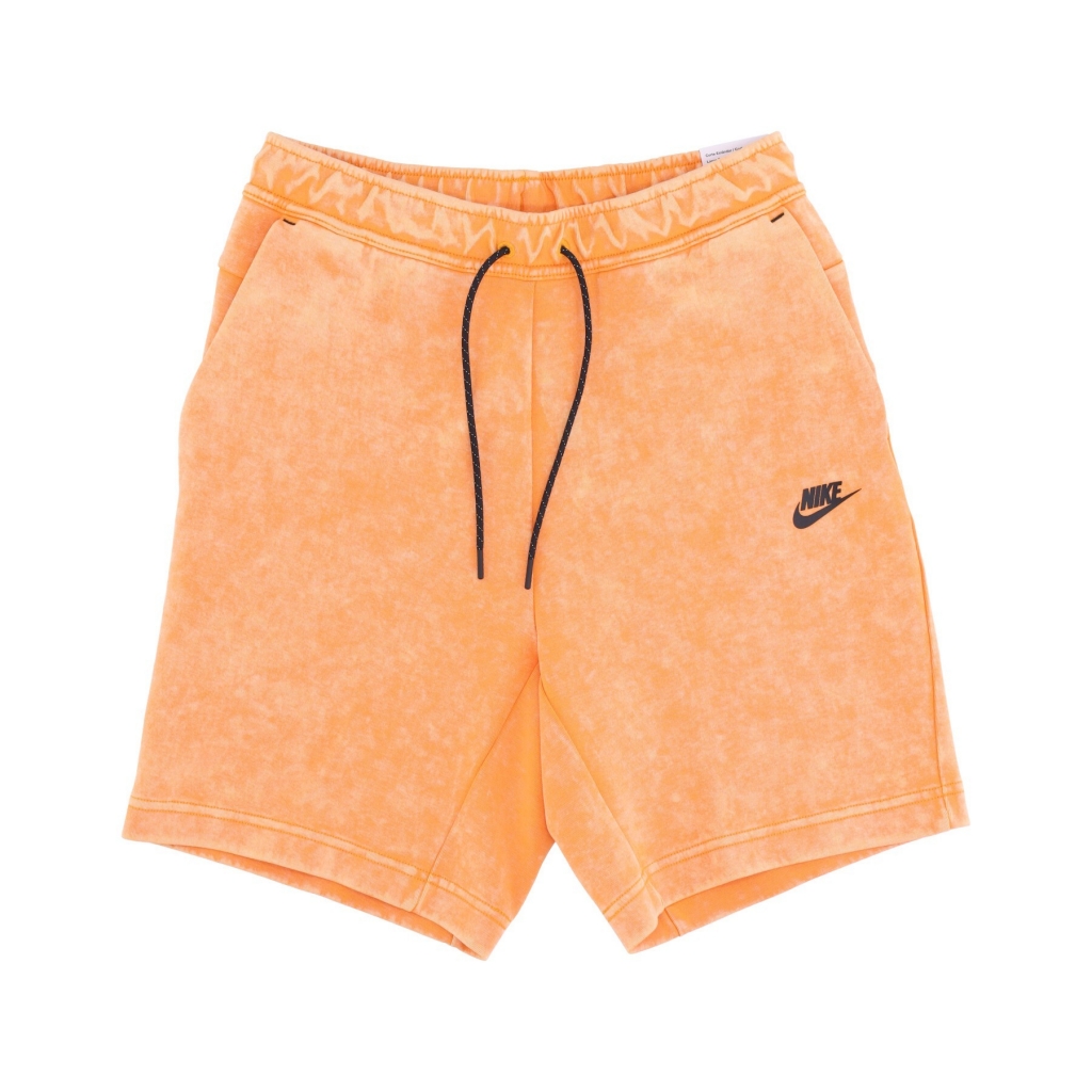 pantalone corto tuta uomo tech fleece wash short KUMQUAT/BLACK