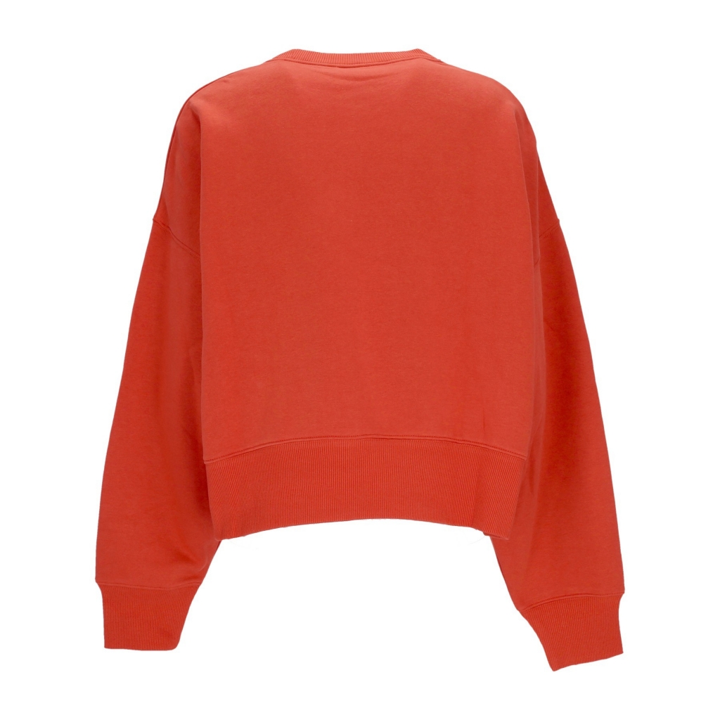 felpa girocollo corta donna sportswear phoenix fleece over-oversized crewneck MANTRA ORANGE/SAIL