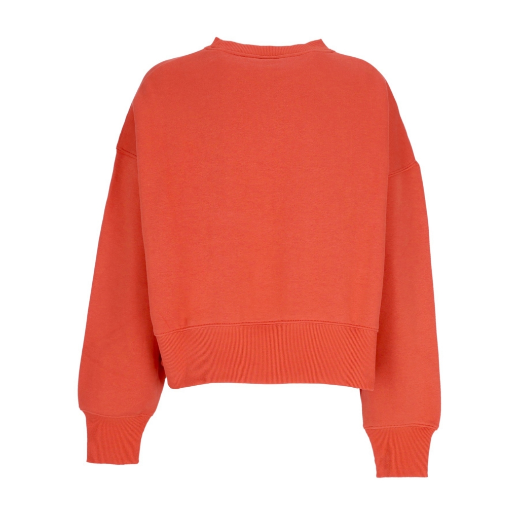 felpa girocollo corta donna sportswear phoenix fleece over-oversized crewneck MANTRA ORANGE/SAIL