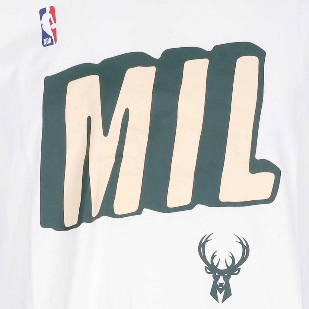 maglietta uomo nba essential block tee milbuc WHITE