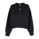 felpa girocollo corta donna sportswear phoenix fleece over-oversized crewneck BLACK/SAIL