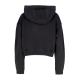 felpa cappuccio corta donna sportswear club fleece graphic oversized crop hoodie BLACK/WHITE