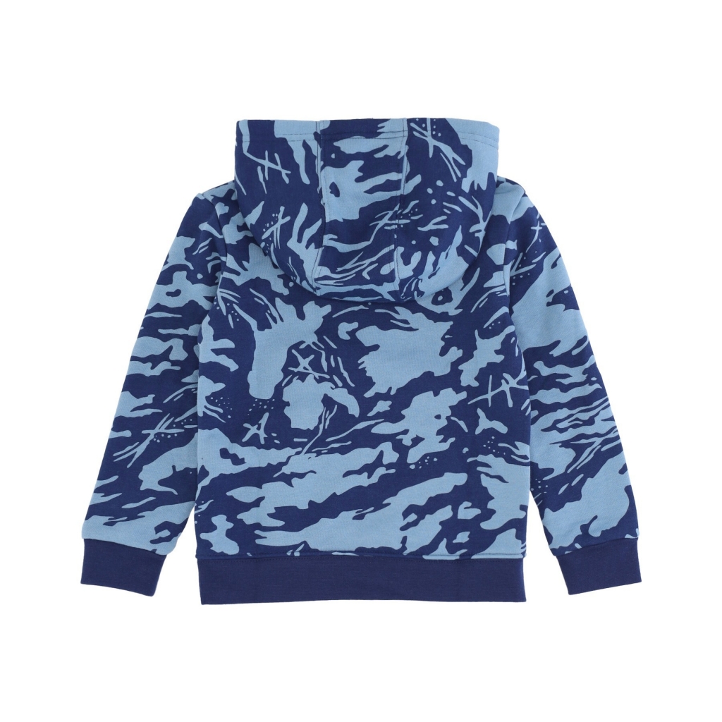 felpa cappuccio bambino club camo fleece po hoodie CERULEAN