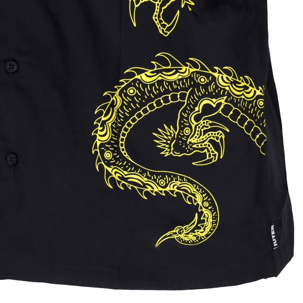 camicia manica corta uomo dragon shirt BLACK