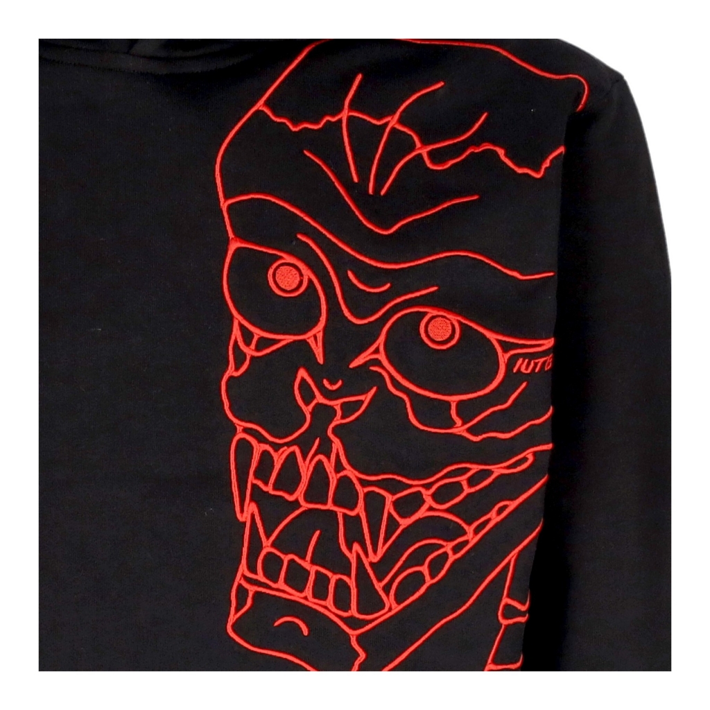 felpa cappuccio uomo skull hoodie BLACK