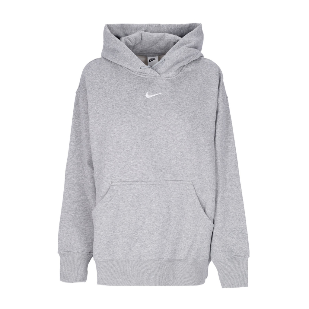 felpa cappuccio donna sportswear phoenix fleece oversized pullover hoodie DK GREY HEATHER/SAIL