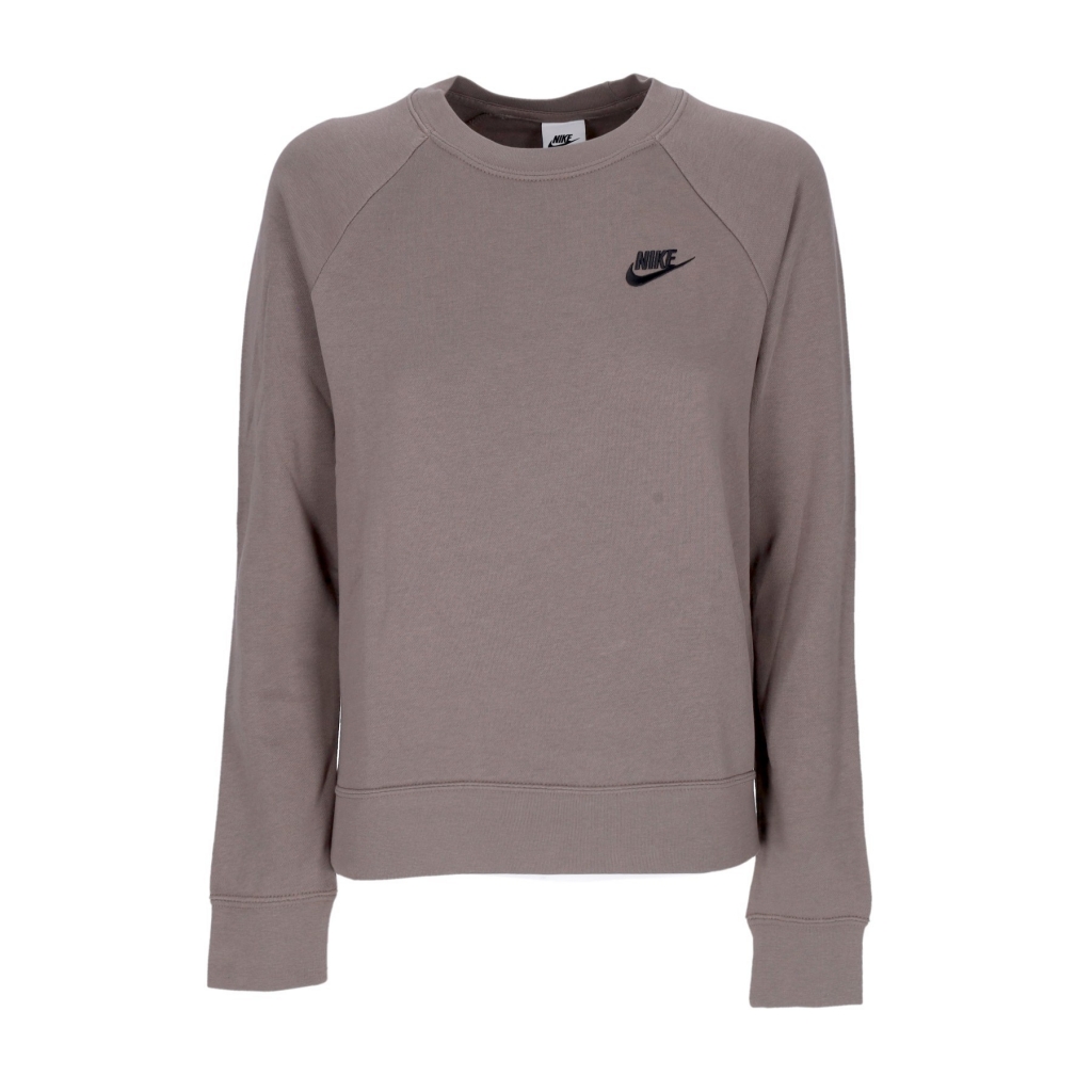 felpa girocollo donna sportswear essentials fleece crewneck OLIVE GREY/BLACK