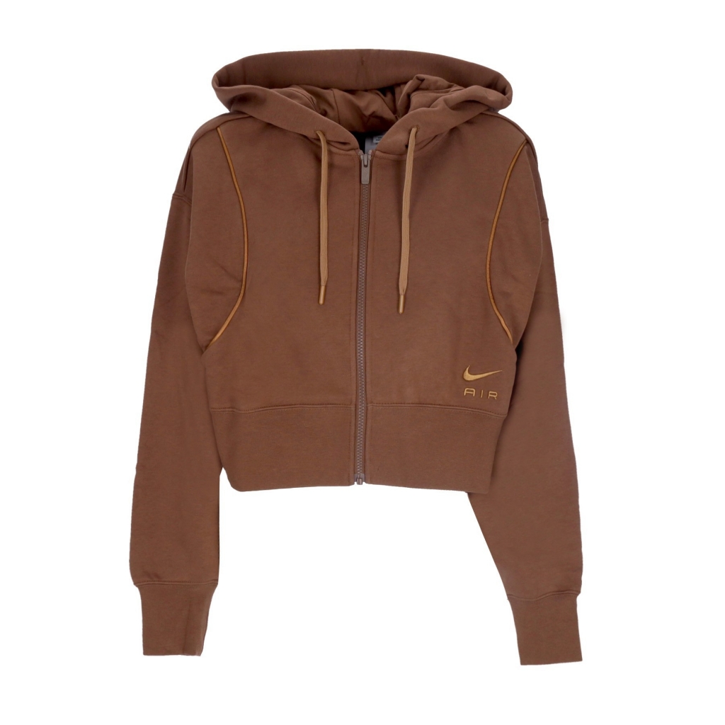 felpa cappuccio zip donna sportswear air fleece full-zip hoodie CACAO WOW/ALE BROWN/ALE BROWN