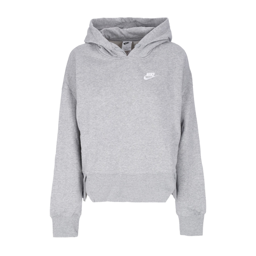 felpa cappuccio donna sportswear club fleece oversized hoodie ssnl DK GREY HEATHER/WHITE