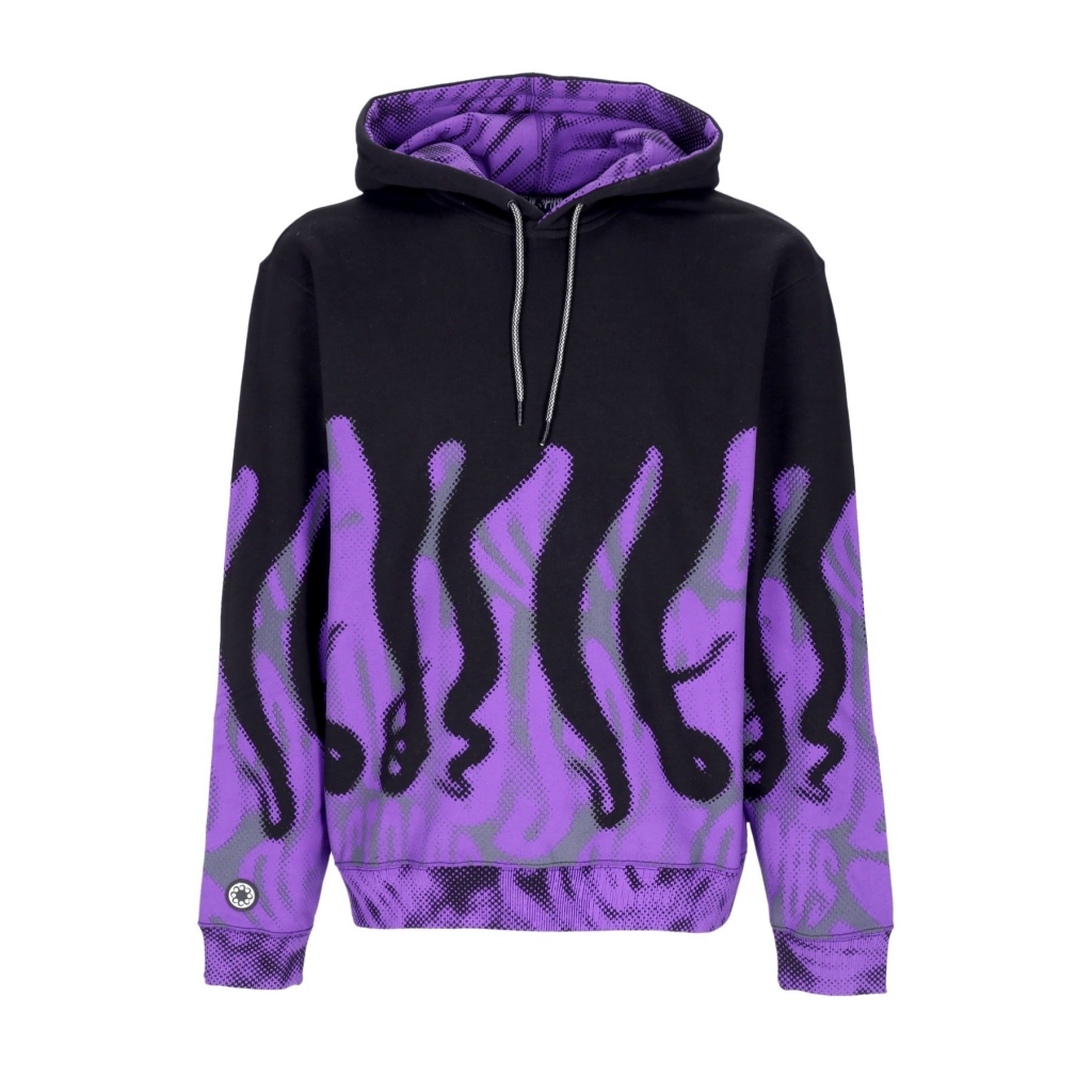 felpa cappuccio uomo half tone hoodie BLACK/PURPLE