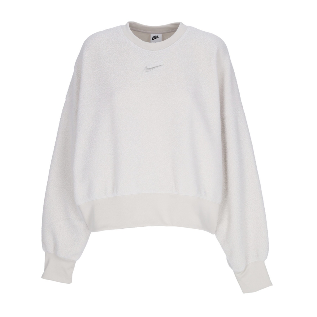 felpa girocollo donna sportswear plush mod crop crewneck LIGHT BONE/LT IRON ORE