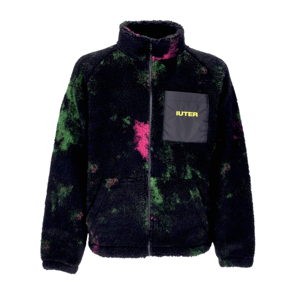 orsetto uomo tie dye fur zip neck BLACK