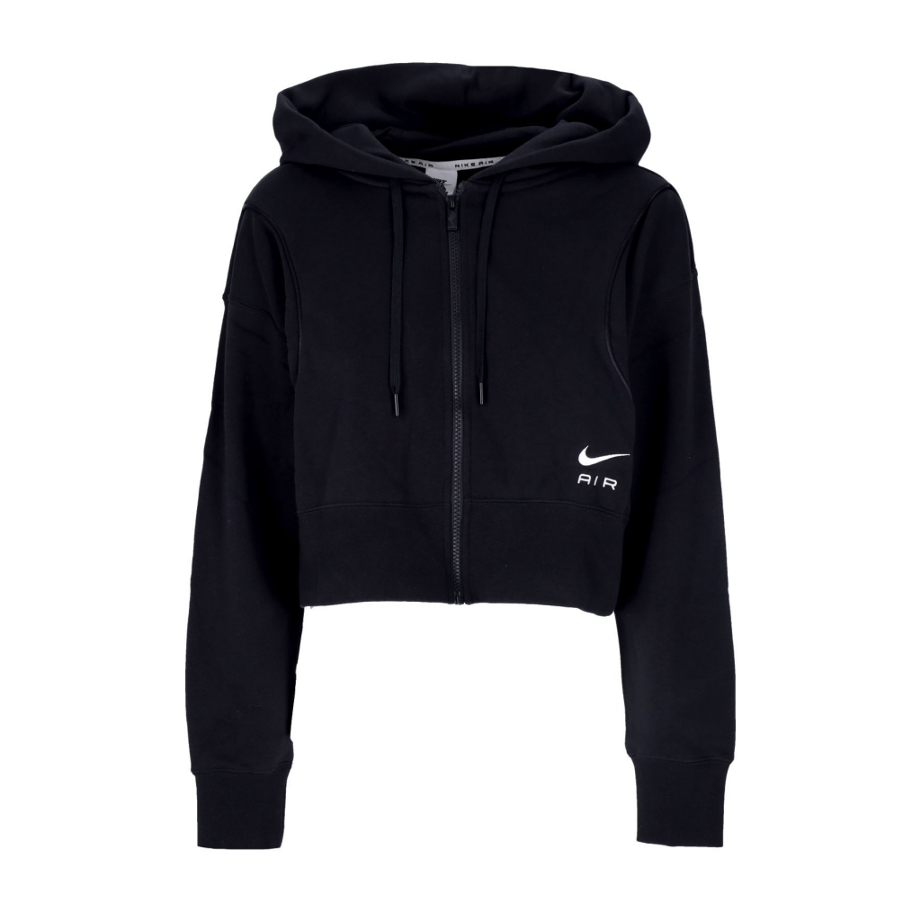 felpa cappuccio zip donna sportswear air fleece full-zip hoodie BLACK/BLACK/WHITE