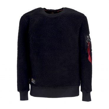 felpa girocollo uomo teddy sweater BLACK