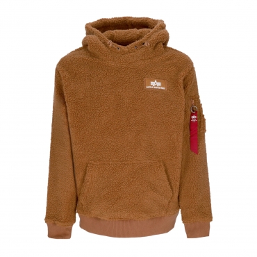 felpa cappuccio uomo teddy hoodie CAMEL