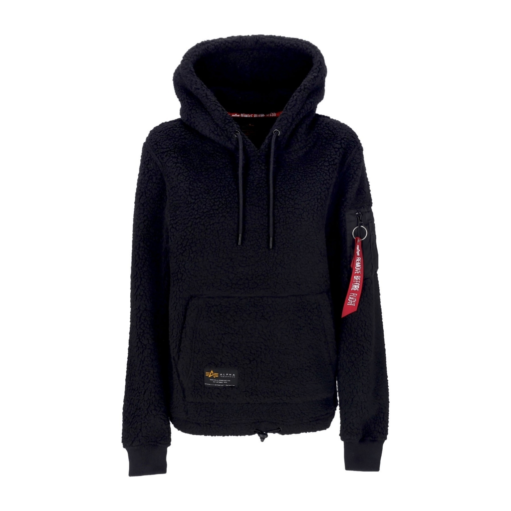 felpa cappuccio donna teddy hoodie wmn BLACK