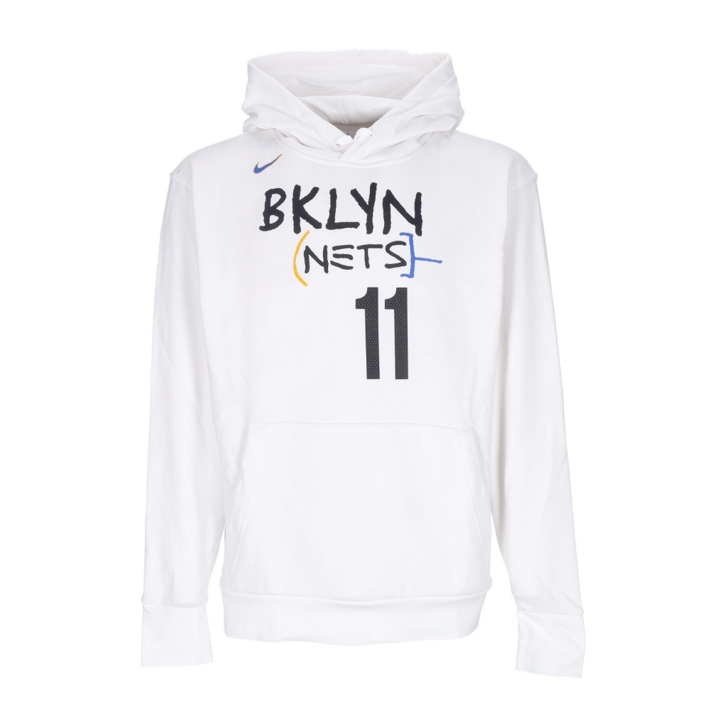 felpa cappuccio uomo nba fleece po essential hoodie city edition no 11 kyrie irving bronet WHITE