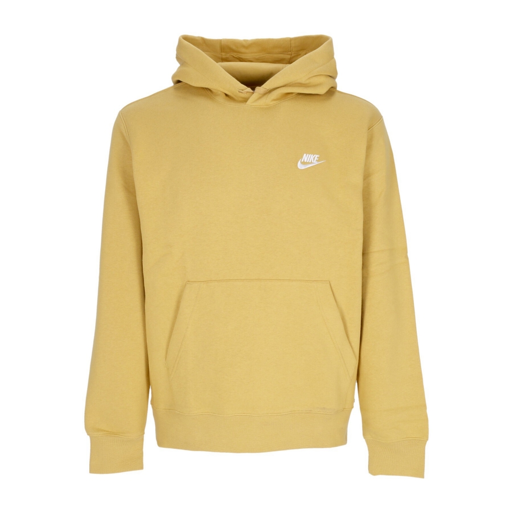 felpa cappuccio uomo club hoodie pullover basketball WHEAT GOLD/WHEAT GOLD/WHITE