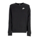 felpa girocollo donna w club fleece crewneck BLACK/WHITE