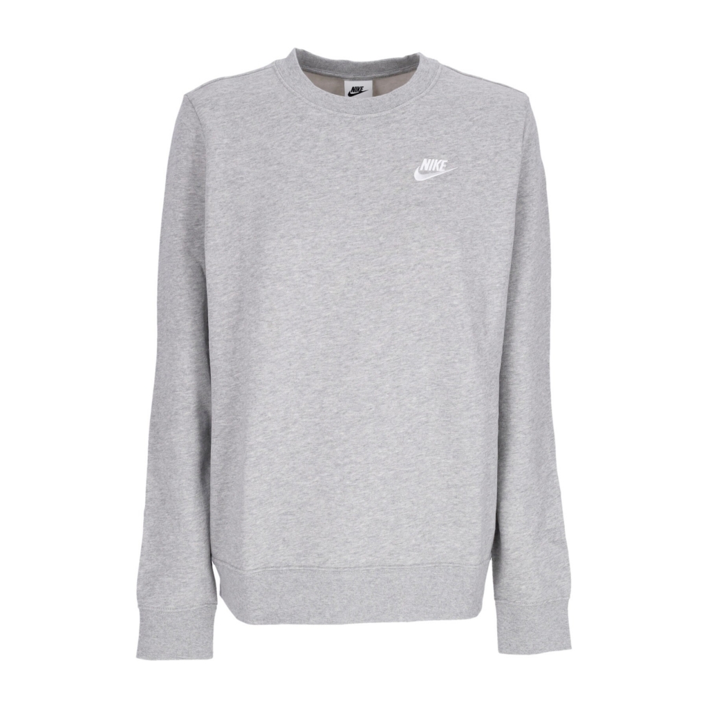 felpa girocollo donna w club fleece crewneck DK GREY HEATHER/WHITE