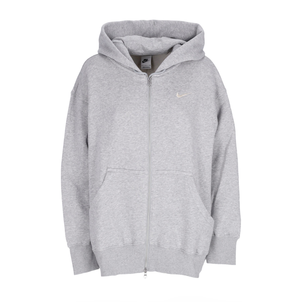 felpa cappuccio zip donna w phoenix fleece hoodie DK GREY HEATHER/SAIL