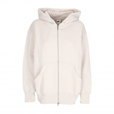 felpa cappuccio zip donna w phoenix fleece hoodie LT OREWOOD BRN/SAIL