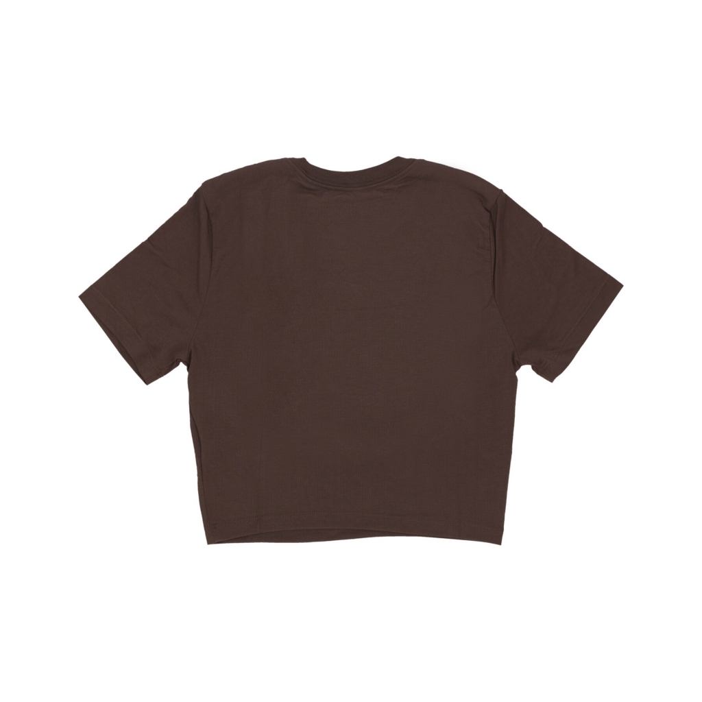 maglietta corta donna w sportswear essential slim-fit crop tee BAROQUE BROWN/WHITE