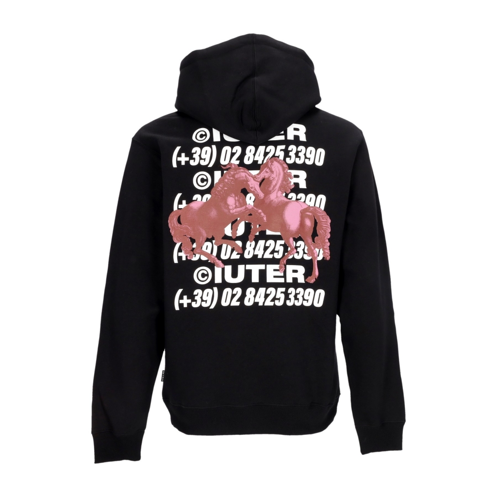 felpa cappuccio uomo horses hoodie BLACK