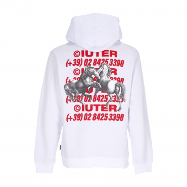 felpa cappuccio uomo horses hoodie WHITE