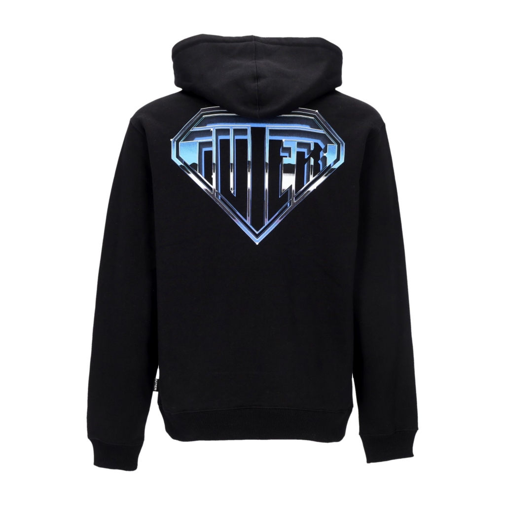 felpa cappuccio uomo metal logo hoodie BLACK