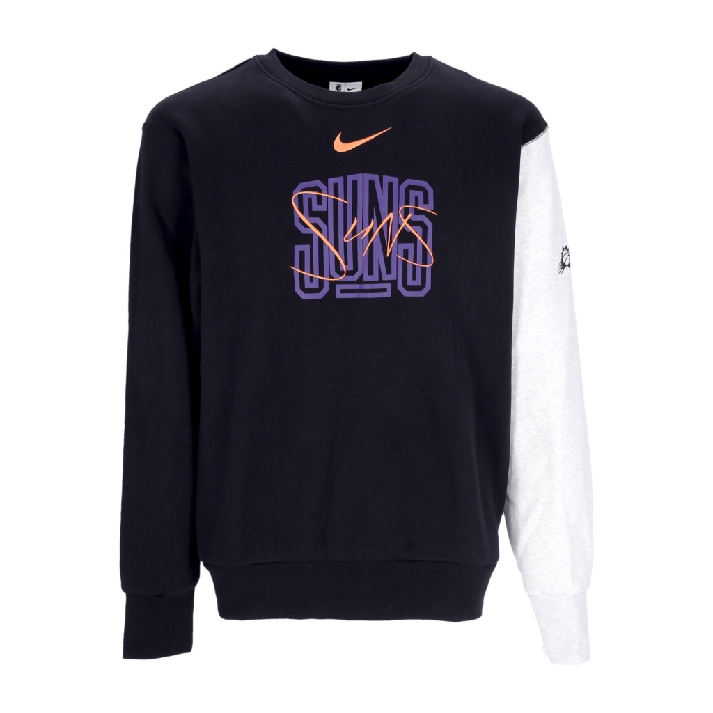 felpa girocollo uomo nba courtside fleece crewneck phosun BLACK