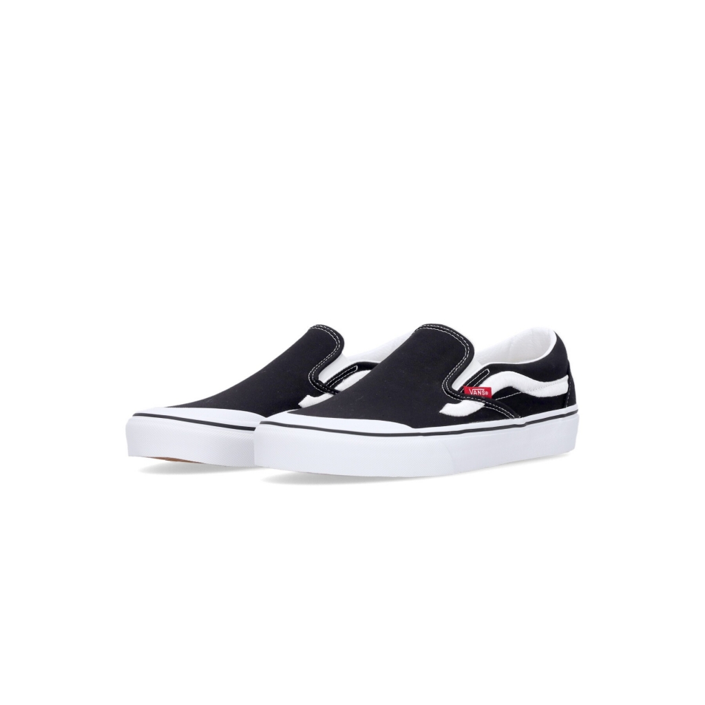 scarpa bassa uomo classic slip-on 138 sidestripe BLACK/TRUE WHITE