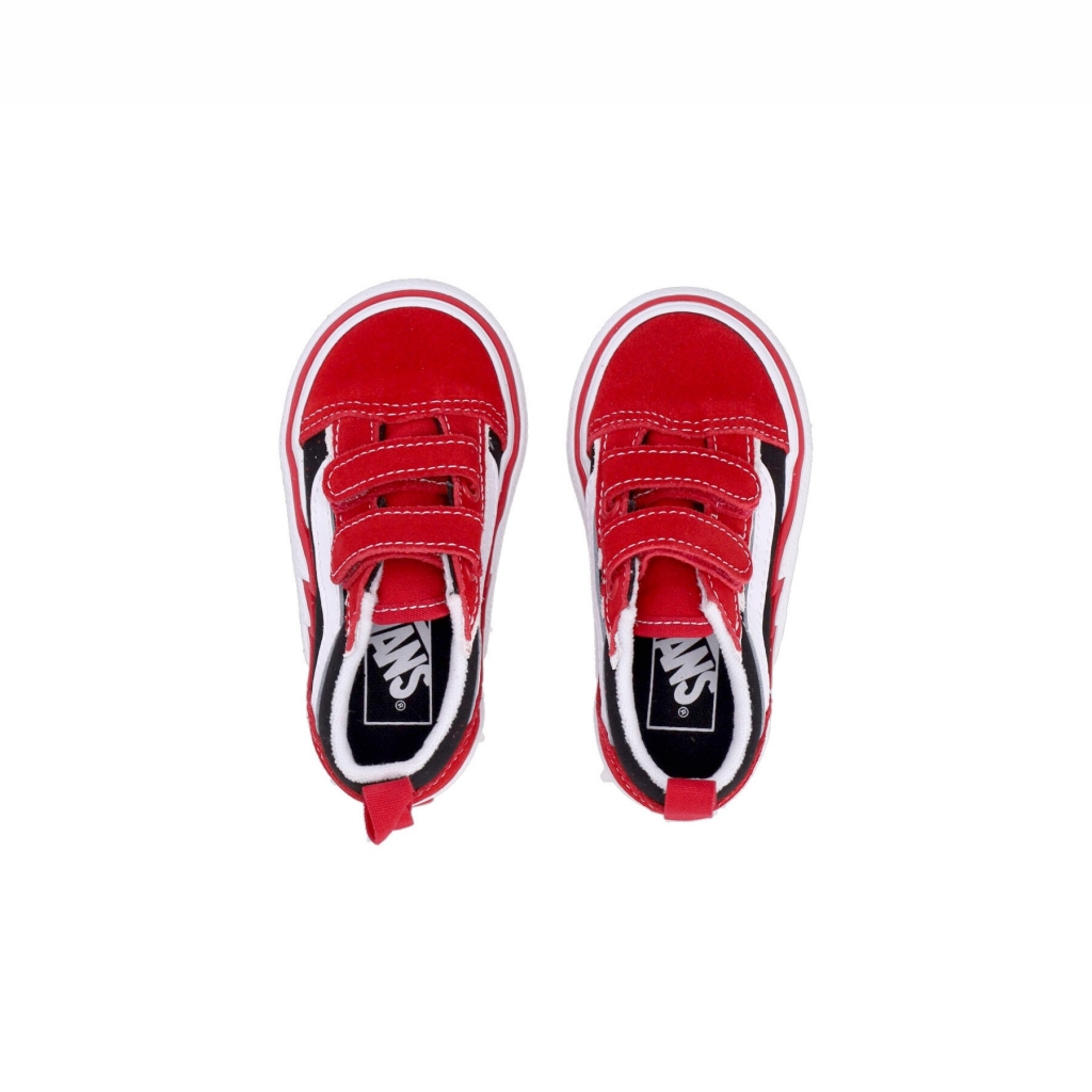 VANS scarpa bassa bambino old skool v bolt RED BLACK Sneakers Bowdoo