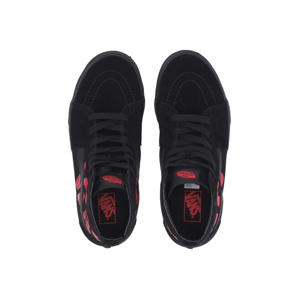 scarpa alta ragazzo sk8-hi logo BLACK/RED