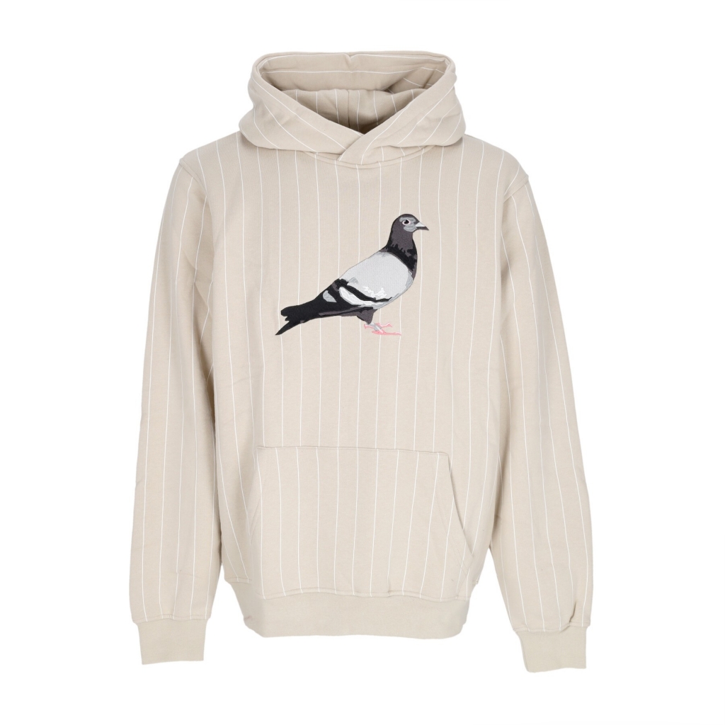 felpa cappuccio uomo pinstripe pigeon hoodie STONE