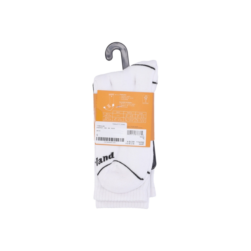 calza media uomo everyday core 3pk socks WHITE