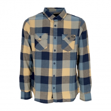 camicia manica lunga uomo box flannel shirt BLUESTONE/TAOS TAUPE