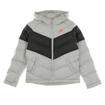 piumino ragazzo sportswear synthetic fill jacket LT SMOKE GREY/BLACK/BRIGHT CRIMSON